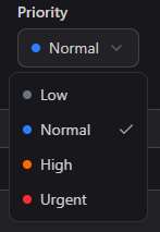 Priority dropdown