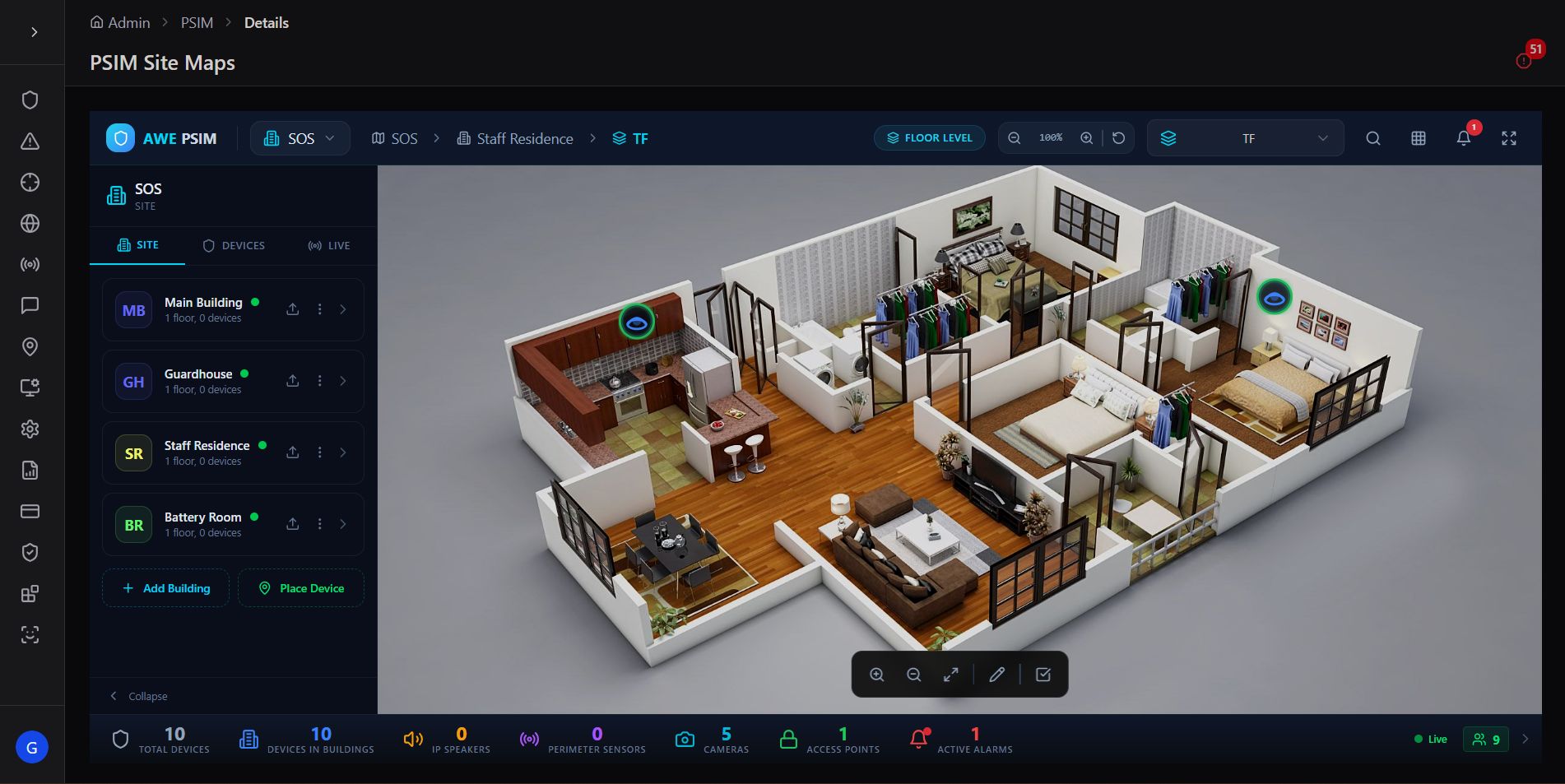 3D rendered floor plan