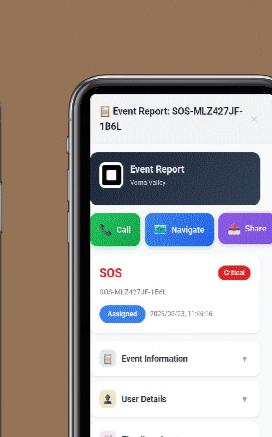Event Report detail, assigned SOS