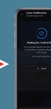 Waiting for Control Room approval screen
